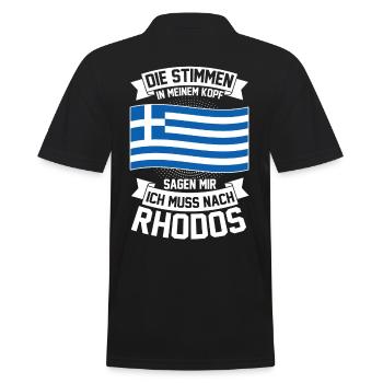 Rhodos Griechenland Griechen - Männer Poloshirt - Schwarz - Hinten - Kai (181cm)