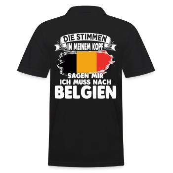 Belgisch Belgier Belgien - Männer Poloshirt - Schwarz - Hinten - Kai (181cm)