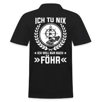 Ich tu nix ich will nur nach Föhr - Männer Poloshirt - Schwarz - Hinten - Kai (181cm)