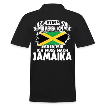 Jamaikaner Raggae Jamaika - Männer Poloshirt - Schwarz - Hinten - Kai (181cm)