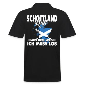 Schottland ruft aus dem Weg ich muss los - Männer Poloshirt - Schwarz - Hinten - Kai (181cm)