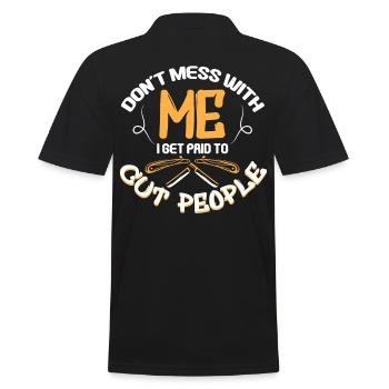 Don't Mess Barber Cut People - Men's Polo Shirt - black - Back - Kai (181cm)