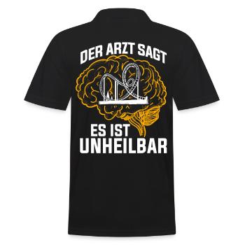 Der Arzt sagt es ist unheilbar Freizeitpark - Männer Poloshirt - Schwarz - Hinten - Kai (181cm)
