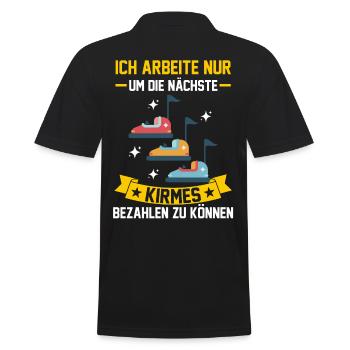 Schausteller Jahrmarkt Freizeitpark Kirmes - Männer Poloshirt - Schwarz - Hinten - Kai (181cm)