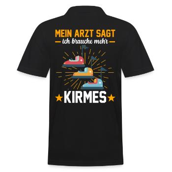 Mein Arzt sagt ich brauche mehr Kirmes - Männer Poloshirt - Schwarz - Hinten - Kai (181cm)