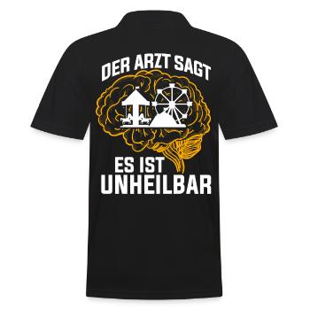 Der Arzt sagt es ist unheilbar Kirmes - Männer Poloshirt - Schwarz - Hinten - Kai (181cm)