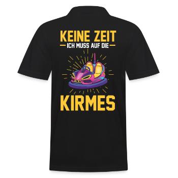 Keine Zeit ich muss auf die Kirmes - Männer Poloshirt - Schwarz - Hinten - Kai (181cm)