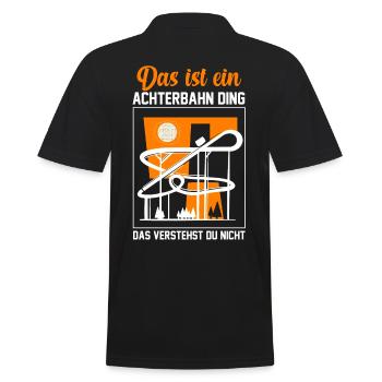 Coasterholic Achterbahn Achterbahnfahrer Freizeitp - Männer Poloshirt - Schwarz - Hinten - Kai (181cm)