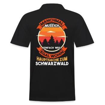 Schwarzwälder Wald Schwarzwald - Männer Poloshirt - Schwarz - Hinten - Kai (181cm)