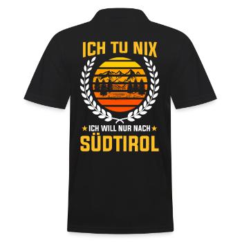 Ich tu nix ich will nur nach Südtirol - Männer Poloshirt - Schwarz - Hinten - Kai (181cm)