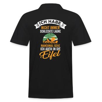 Eifel Berge Wald Wandern Eifler - Männer Poloshirt - Schwarz - Hinten - Kai (181cm)