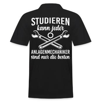 Installateur Sanitär Anlagenmechaniker Klempner - Männer Poloshirt - Schwarz - Hinten - Kai (181cm)