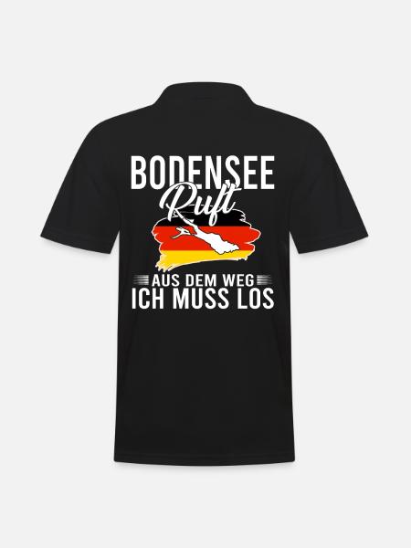 See Konstanz Bodensee - Männer Poloshirt - Schwarz
