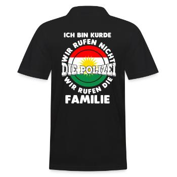 Kurdische Familie Kurdistan Kurdische Flagge - Männer Poloshirt - Schwarz - Hinten - Kai (181cm)