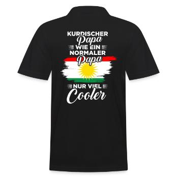 Kurdischer Papa Kurden Vater Vatertag Kurdistan - Männer Poloshirt - Schwarz - Hinten - Kai (181cm)