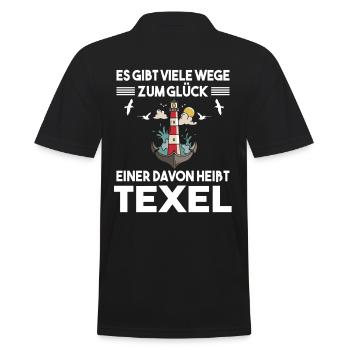 Niederlande Holland Nordsee Insel Texel - Männer Poloshirt - Schwarz - Hinten - Kai (181cm)