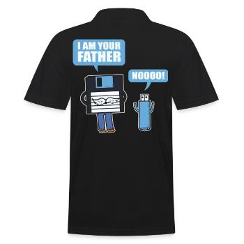 Ich bin dein Vater | NOOOOOOO Computer Scientist - Männer Poloshirt - Schwarz - Hinten - Kai (181cm)