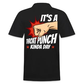 It's A Throat Punch Kinda Day Punching - Men's Polo Shirt - black - Back - Kai (181cm)
