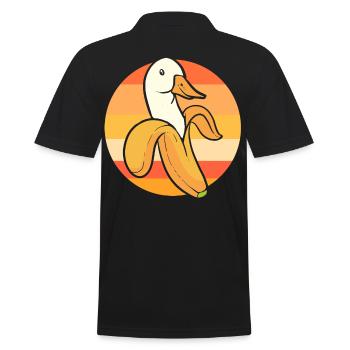 Fruchtige Bananen Bananenente - Männer Poloshirt - Schwarz - Hinten - Kai (181cm)