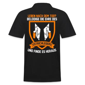 Estrichleger Baustelle Bodenleger - Männer Poloshirt - Schwarz - Hinten - Kai (181cm)