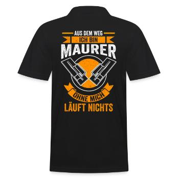 Maurer Baustelle Handwerker - Männer Poloshirt - Schwarz - Hinten - Kai (181cm)