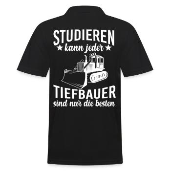 Tiefbauer Studieren Tiefbau Radlader - Männer Poloshirt - Schwarz - Hinten - Kai (181cm)