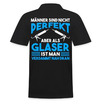 Glaser Glaserei - Männer Poloshirt - Schwarz - Hinten - Kai (181cm)