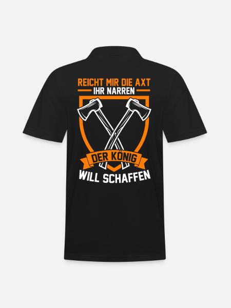 Holzfäller Axt Baumfäller Holzarbeiter - Männer Poloshirt - Schwarz