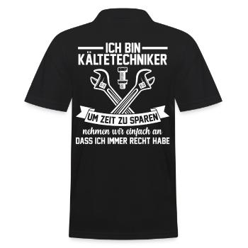 Kältemonteur Klimatechniker Kältetechniker - Männer Poloshirt - Schwarz - Hinten - Kai (181cm)