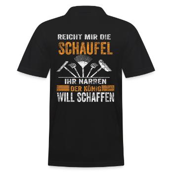Landschaftsbau Galabau Gartenbau Landschaftsbauer - Männer Poloshirt - Schwarz - Hinten - Kai (181cm)