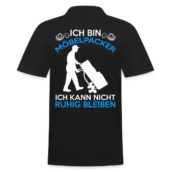Möbelpacker Umzugsunternehmen Umzugshelfer - Männer Poloshirt - Schwarz - Hinten - Kai (181cm)