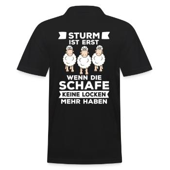 Schaf Schafe Schäfer bei Sturm Geschenk - Männer Poloshirt - Schwarz - Hinten - Kai (181cm)