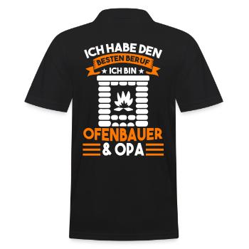 Ofenbauer Opa Großvater Kaminbauer - Männer Poloshirt - Schwarz - Hinten - Kai (181cm)