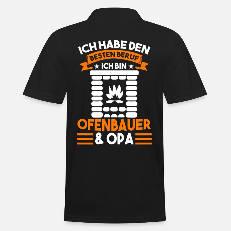 Ofenbauer Opa Großvater Kaminbauer - Männer Poloshirt - Schwarz