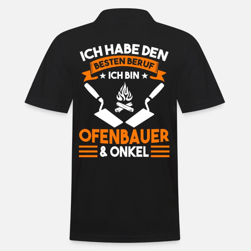 Ofenbauer Onkel Kaminbauer - Männer Poloshirt - Schwarz