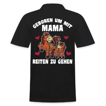 Geboren Um Mit Mama Zu Reiten Pferde - Männer Poloshirt - Schwarz - Hinten - Kai (181cm)