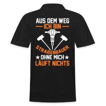 Straßenbauer - Männer Poloshirt - Schwarz - Hinten - Kai (181cm)