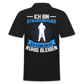 Straßenbauer Straßenwärter Straßenbau - Männer Poloshirt - Schwarz - Hinten - Kai (181cm)