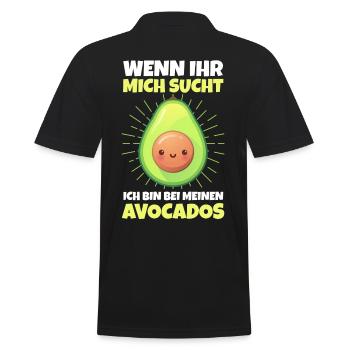 Avocado Züchter - Männer Poloshirt - Schwarz - Hinten - Kai (181cm)