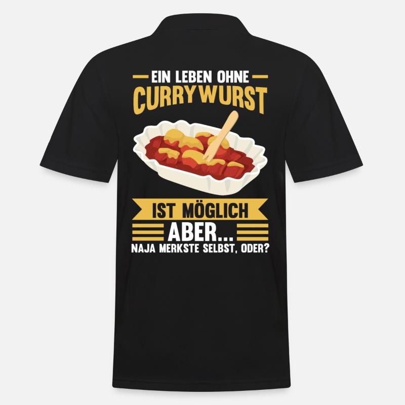 Ein Leben ohne Currywurst - Männer Poloshirt - Schwarz