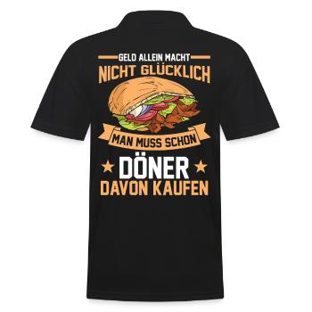 Döner - Männer Poloshirt - Schwarz - Hinten - Kai (181cm)