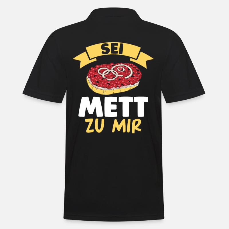 Metzger Mett Mettbrötchen - Männer Poloshirt - Schwarz