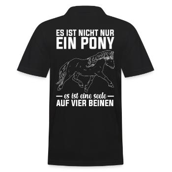 Pferd Ponyhof Reiten Pony - Männer Poloshirt - Schwarz - Hinten - Kai (181cm)
