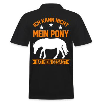 Pony Pferd Pony Ponybesitzer - Männer Poloshirt - Schwarz - Hinten - Kai (181cm)