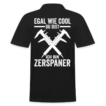 Zerspaner Fräser Dreher - Männer Poloshirt - Schwarz - Hinten - Kai (181cm)