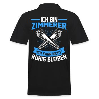 Zimmerer Schreiner Tischler Zimmerei - Männer Poloshirt - Schwarz - Hinten - Kai (181cm)