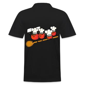 Koch Küchen Demonstration Tomaten Gastronomie Job - Männer Poloshirt - Schwarz - Hinten - Kai (181cm)