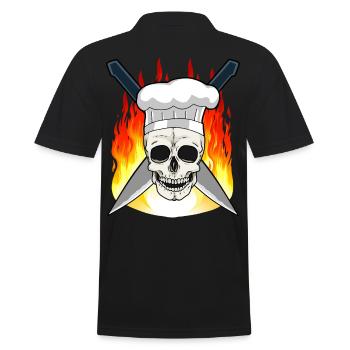 Koch Küche kochen Chefkoch Kochkunst Hobbykoch - Männer Poloshirt - Schwarz - Hinten - Kai (181cm)