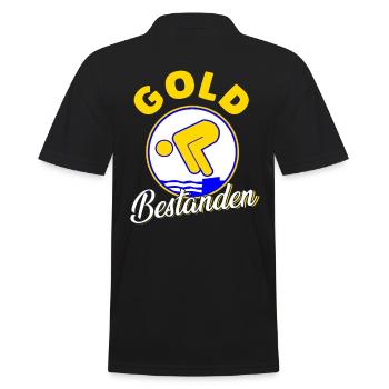 Gold Bestanden - Männer Poloshirt - Schwarz - Hinten - Kai (181cm)