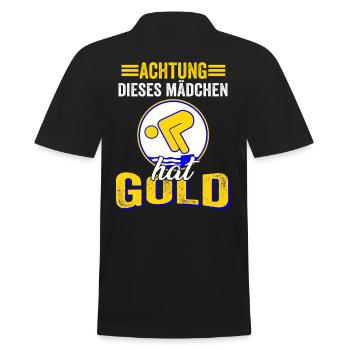 Dieses Mädchen darf Schwimmen Gold Bestanden - Männer Poloshirt - Schwarz - Hinten - Kai (181cm)